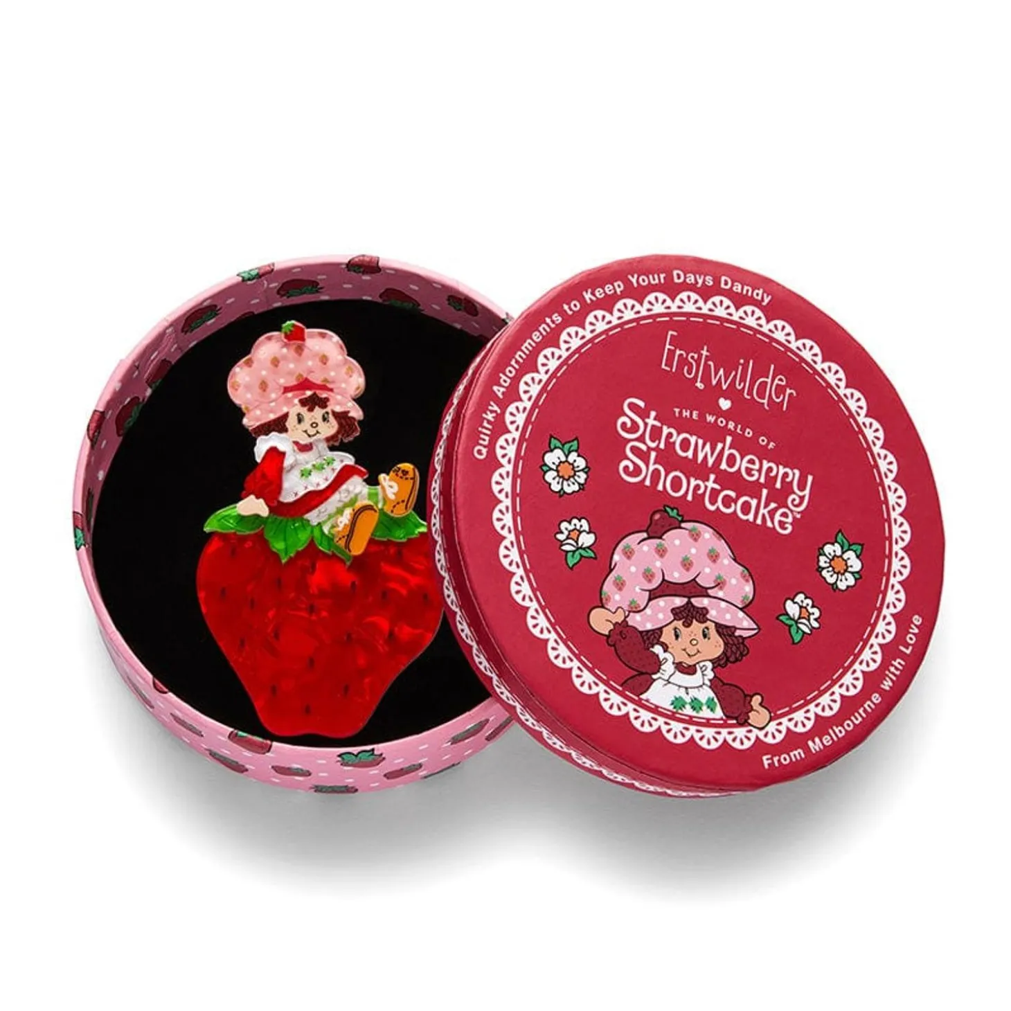 Sitting On A Strawberry Brooch