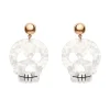 Skull Ripple Statement Earrings - White