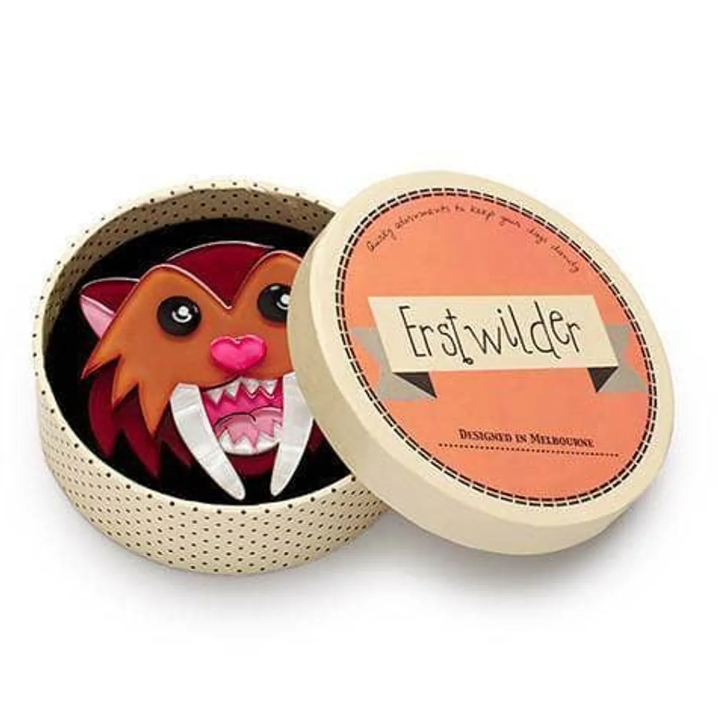 Smilodon Smiles Sabre Tooth Tiger Brooch