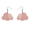 Solid Cloud Solid Glitter Resin Drop Earrings - Pink