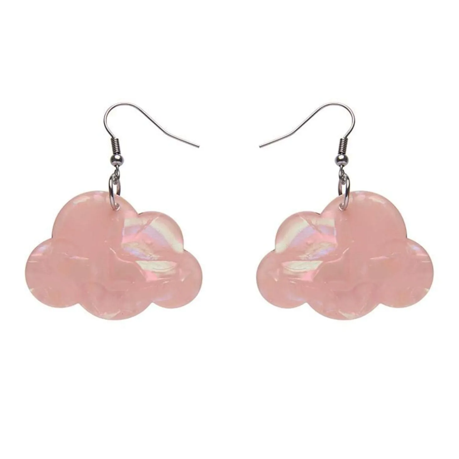 Solid Cloud Solid Glitter Resin Drop Earrings - Pink