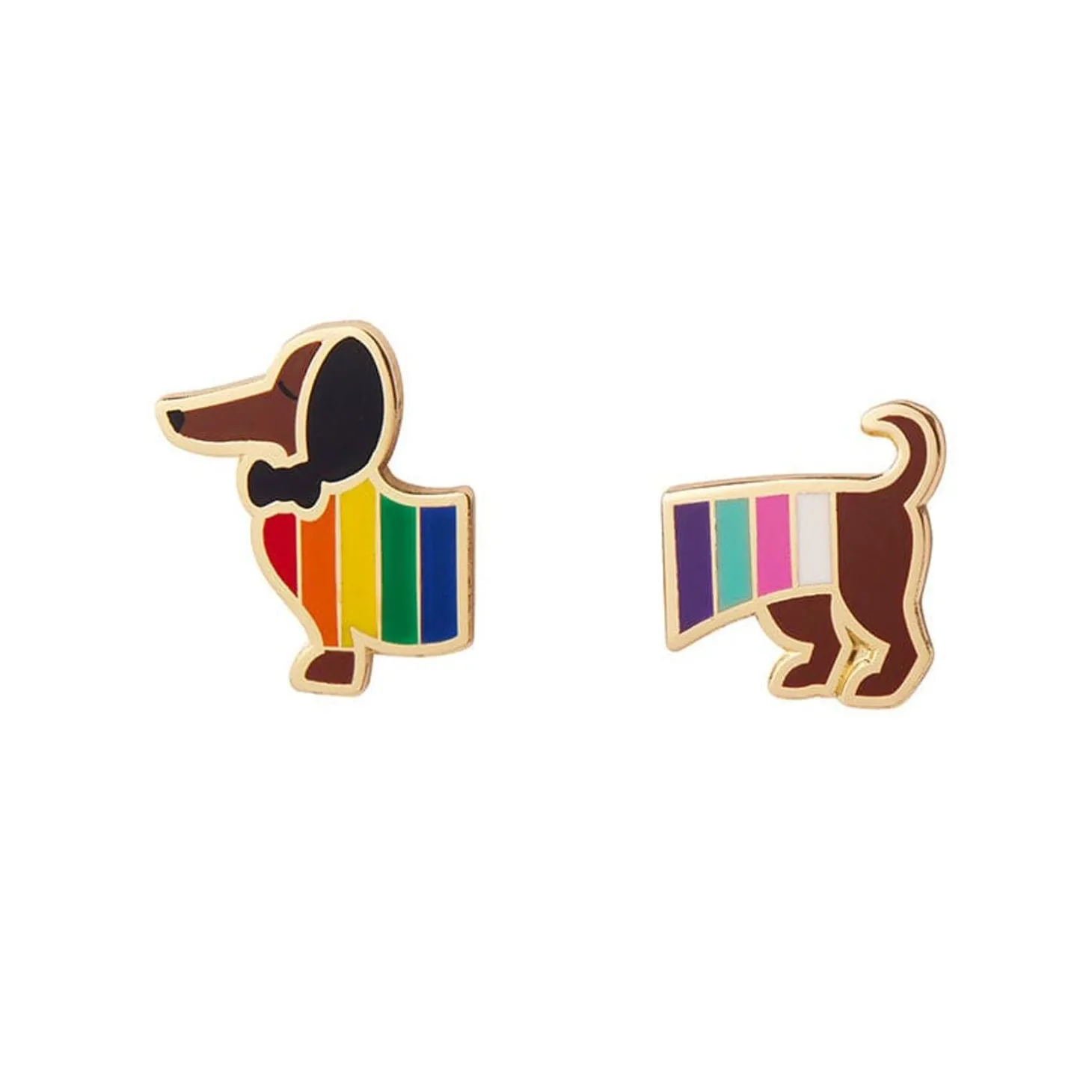 Spiffy The Supportive Dog Enamel Earrings