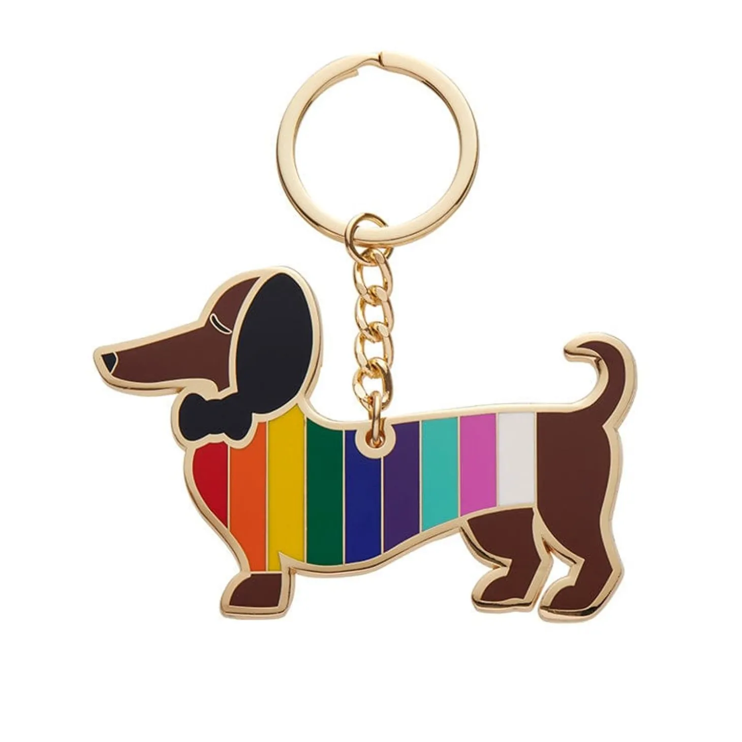 Spiffy The Supportive Dog Enamel Key Ring