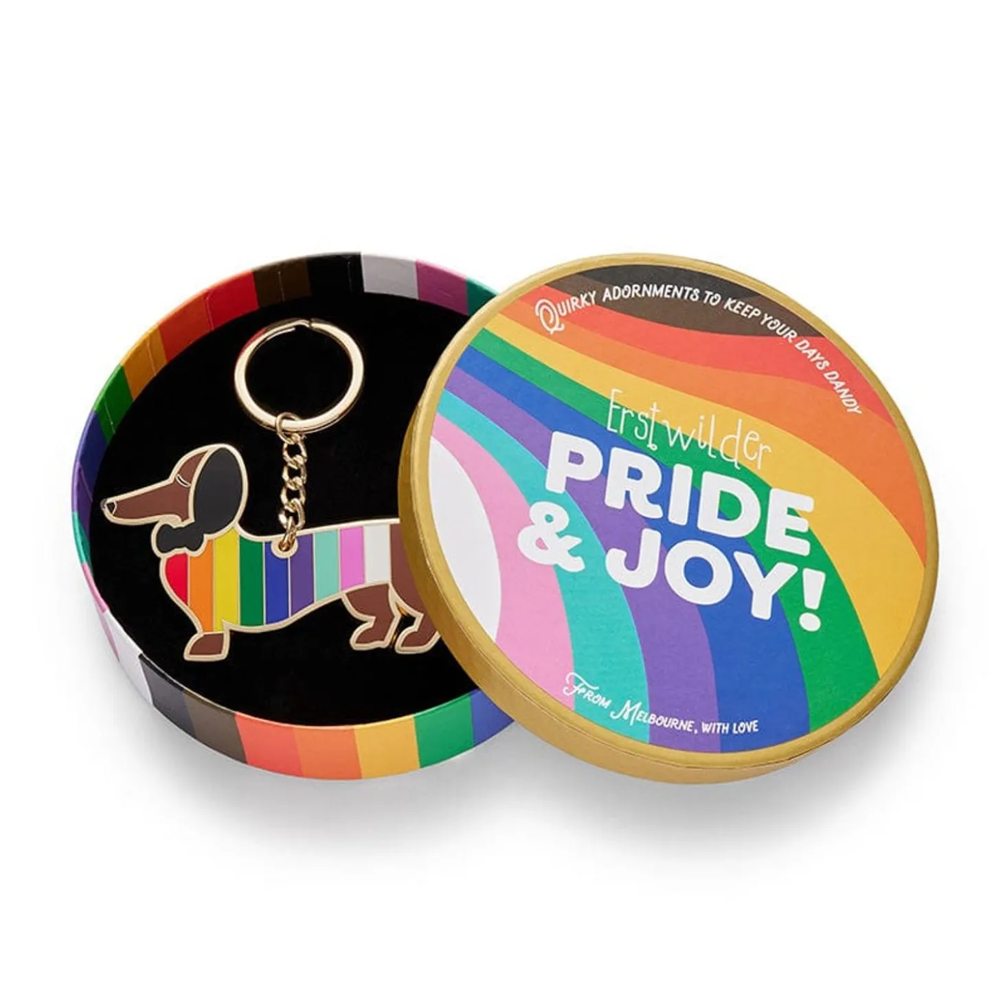 Spiffy The Supportive Dog Enamel Key Ring