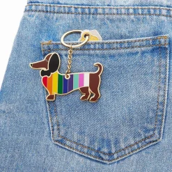Spiffy The Supportive Dog Enamel Key Ring