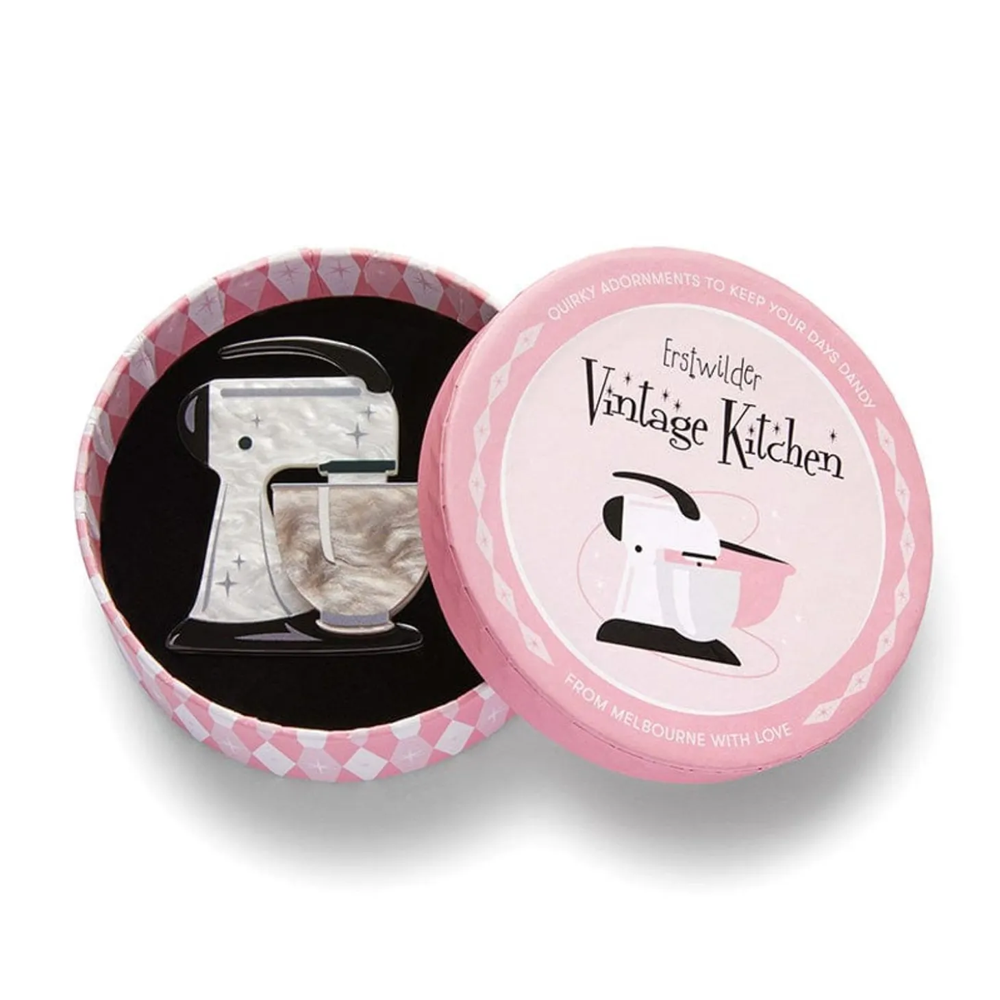 Spin Me Right Round Brooch - White
