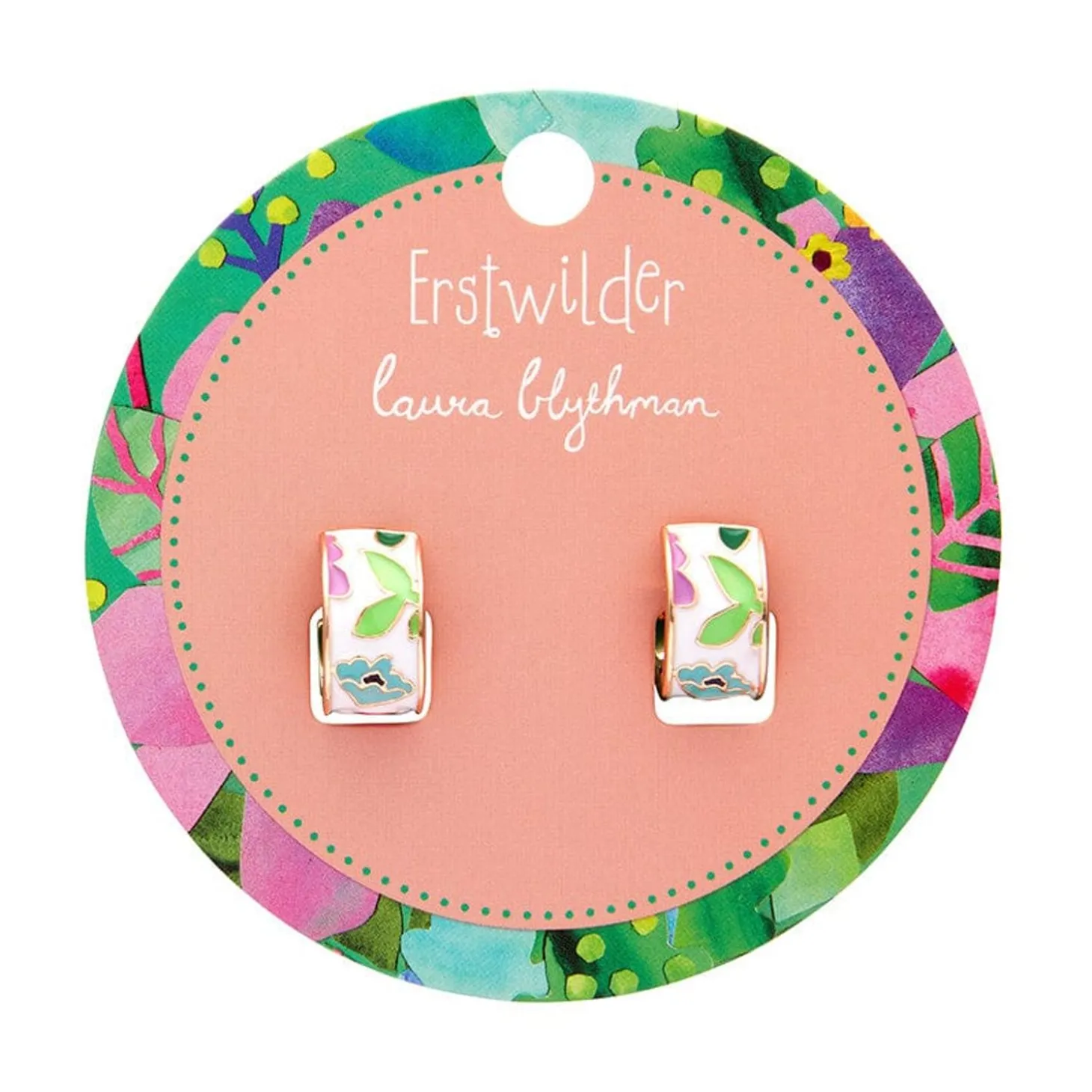 Spring To Life Enamel Huggie Earrings