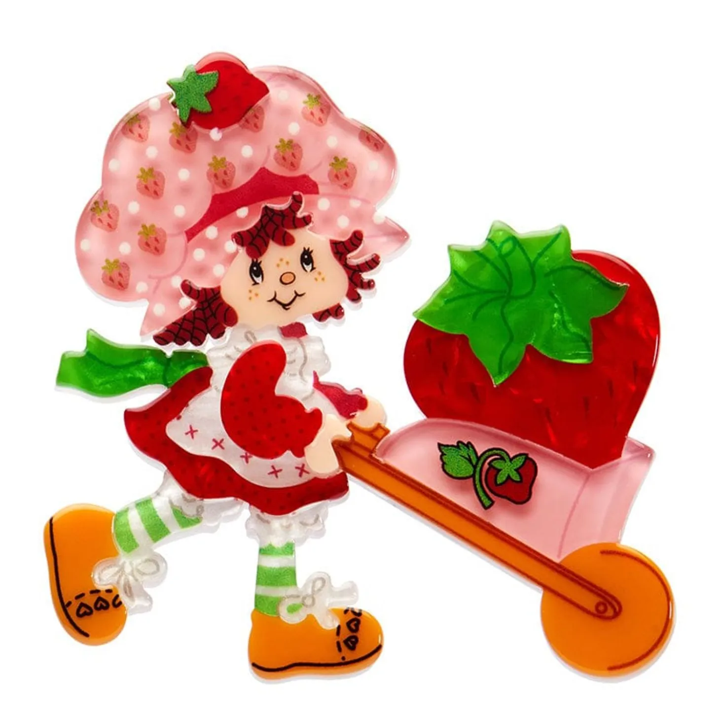 Strawberry Wheelbarrow Brooch