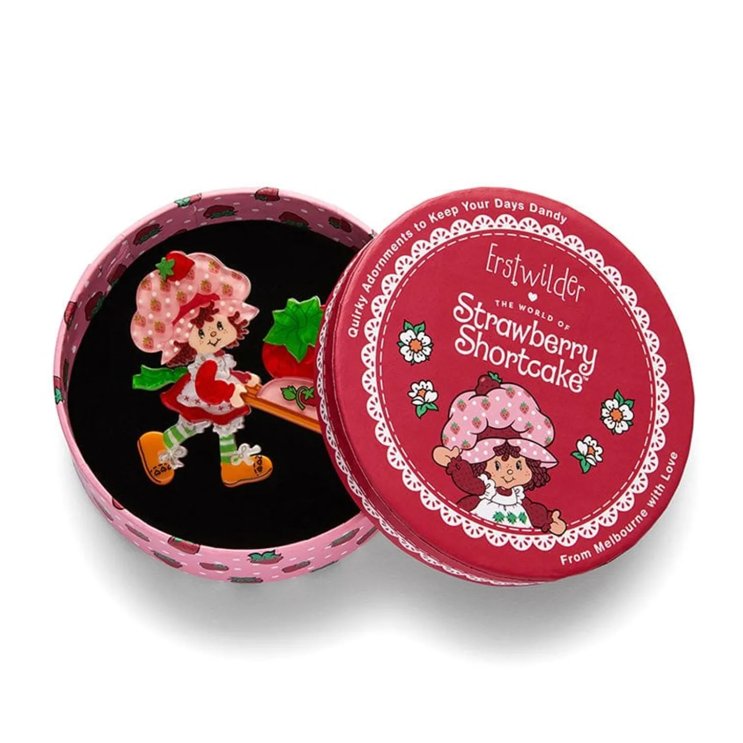 Strawberry Wheelbarrow Brooch