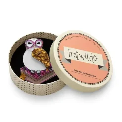 Studious Snow Owl Brooch