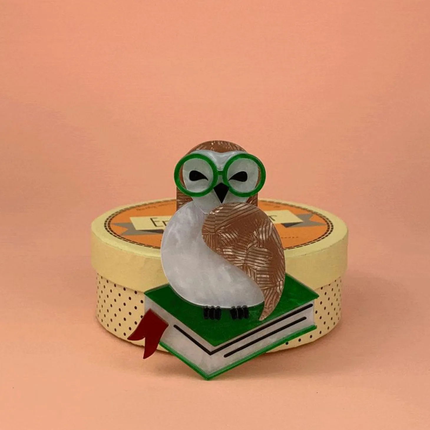 Studious Snow Owl Brooch
