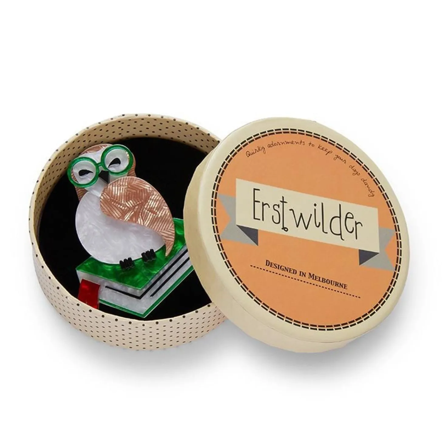 Studious Snow Owl Brooch