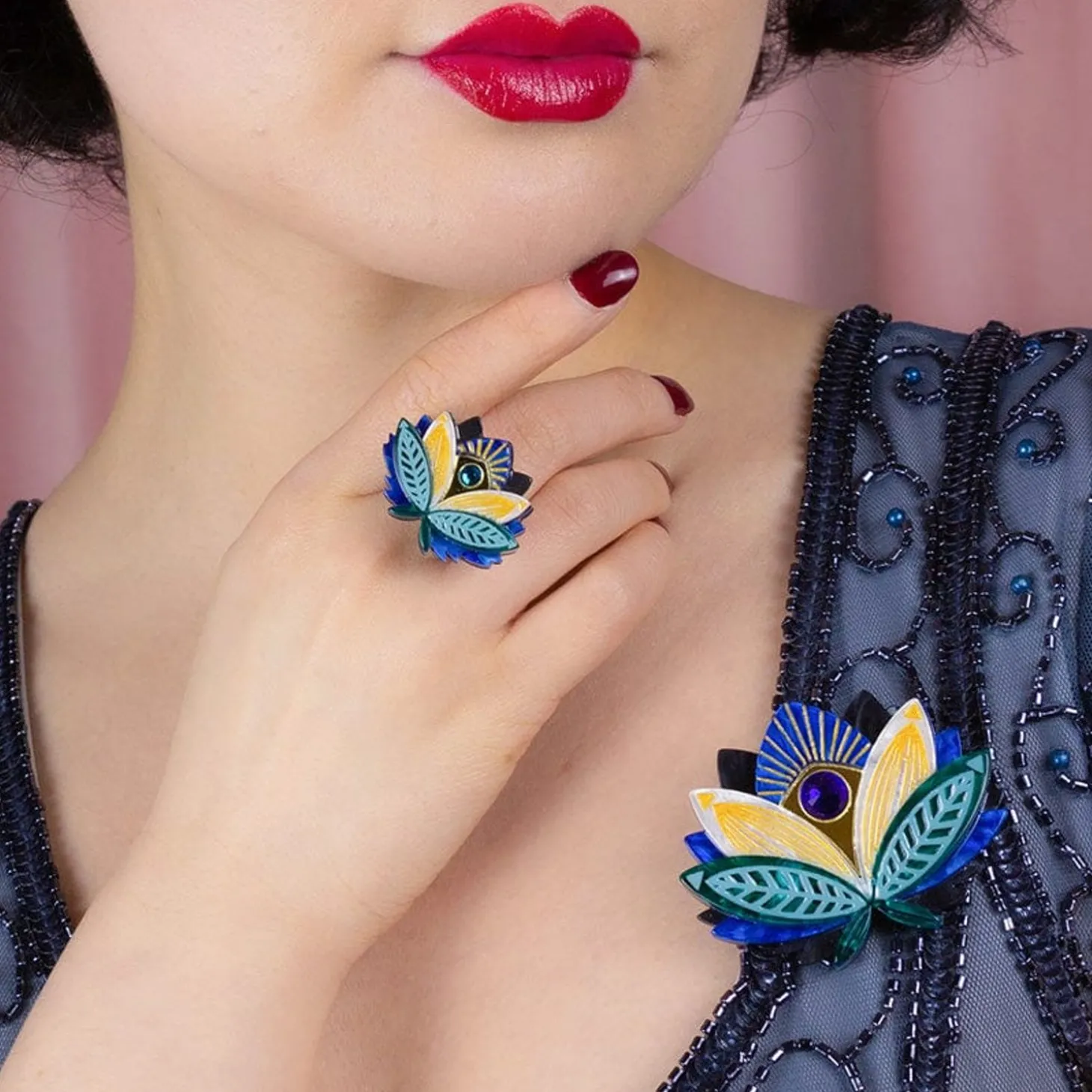 The Blue Lotus Brooch