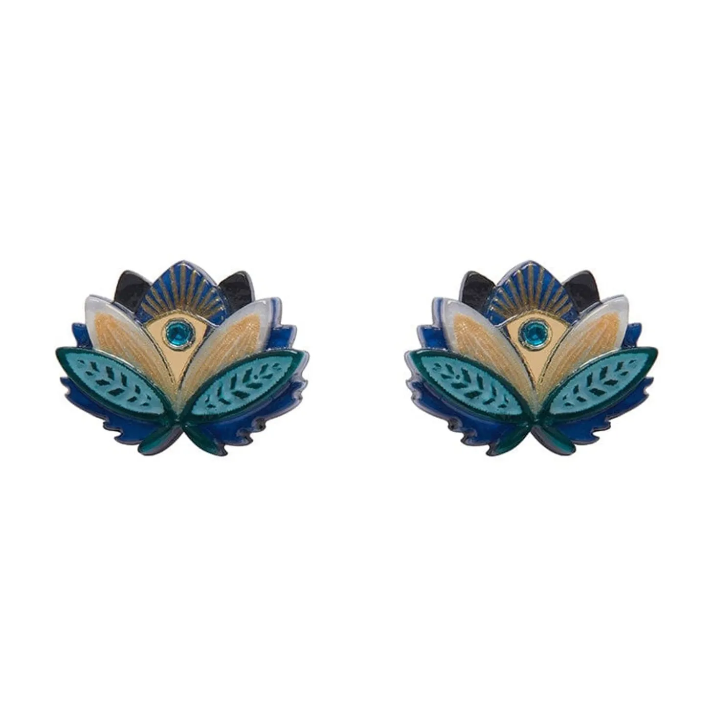 The Blue Lotus Stud Earrings