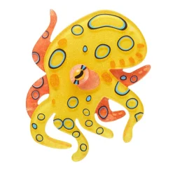 The Busy Blue-Ringed Octopus Brooch