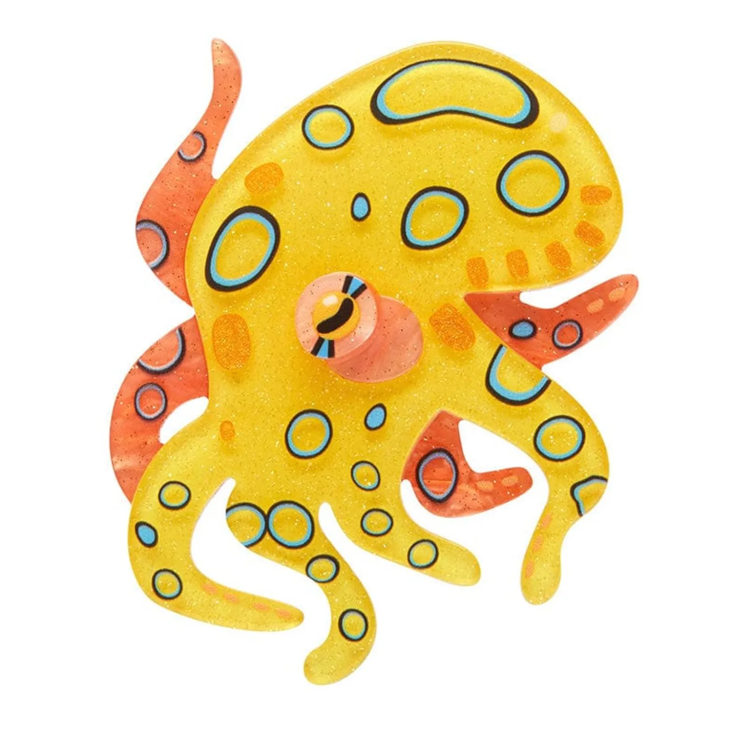 The Busy Blue-Ringed Octopus Brooch