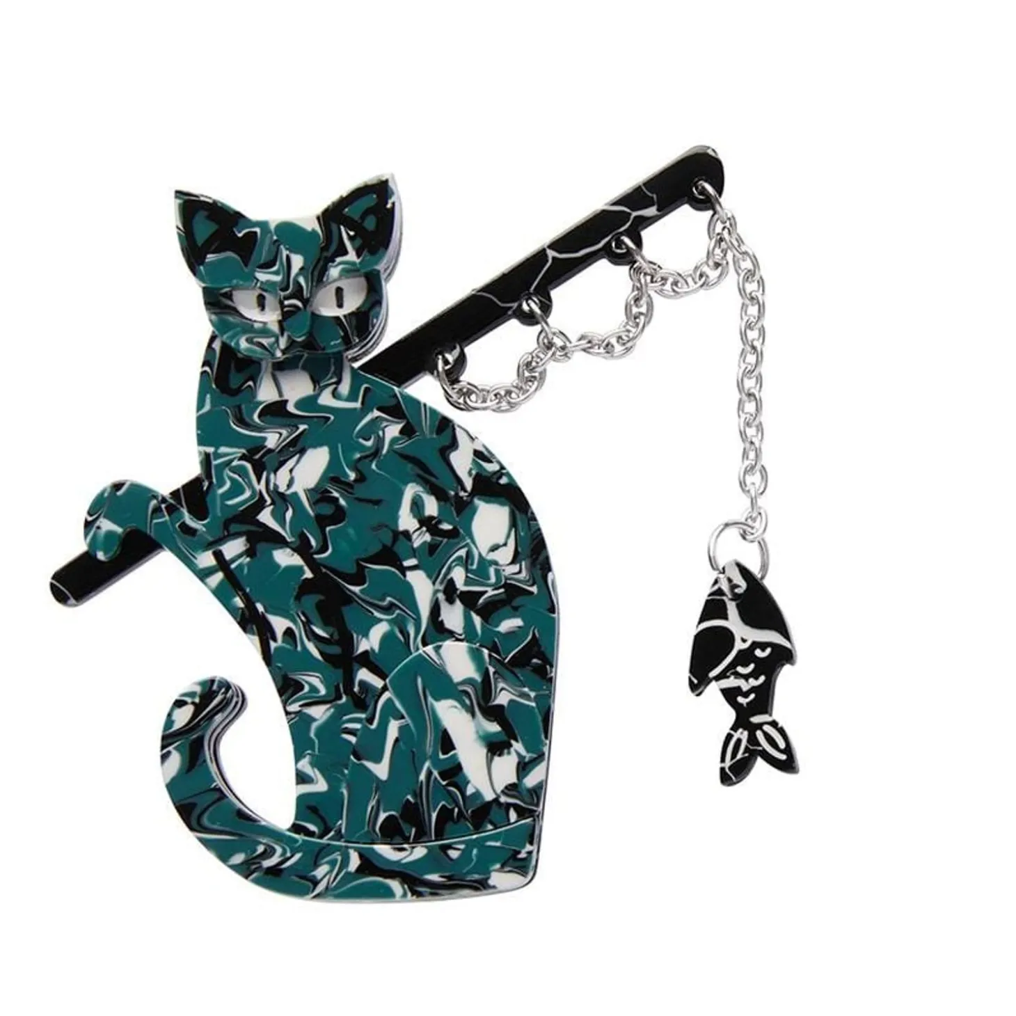 The Famous Fishing Cat Brooch