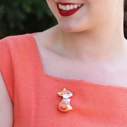 The Footloose Fox Mini Brooch