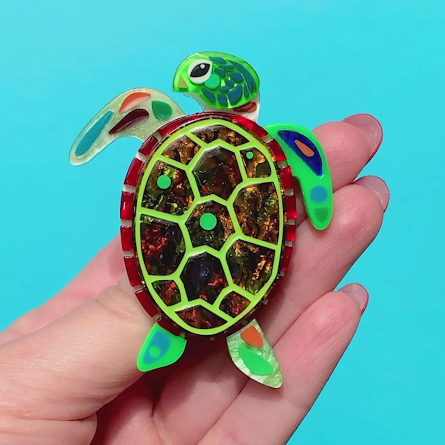 The Graceful Green Sea Turtle Brooch