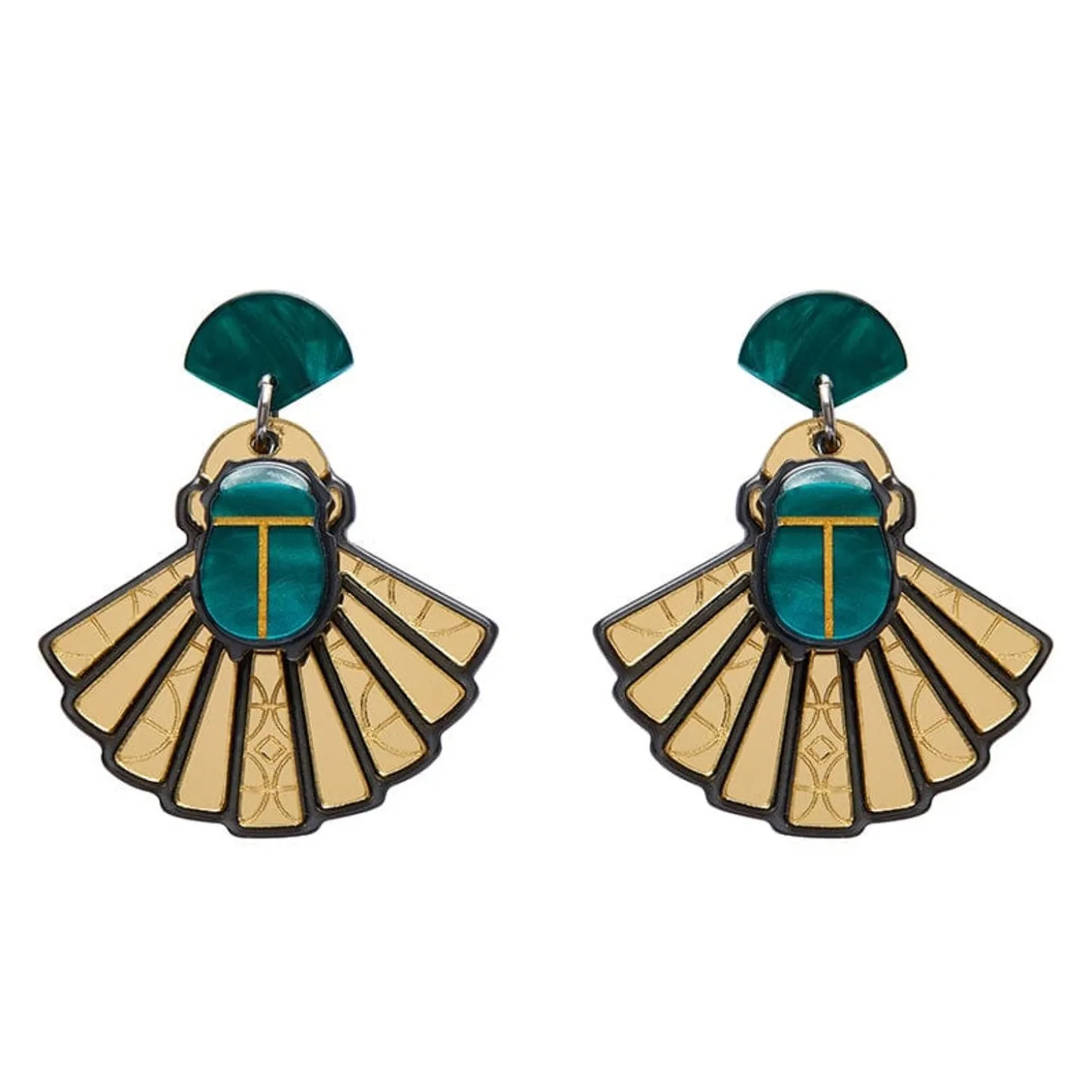 The Heart Of Egypt Scarab Drop Earrings
