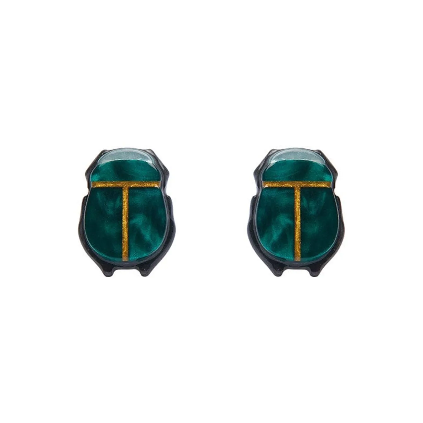 The Heart Of Egypt Scarab Stud Earrings