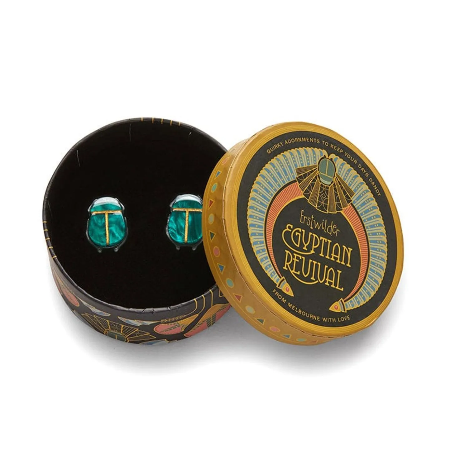The Heart Of Egypt Scarab Stud Earrings