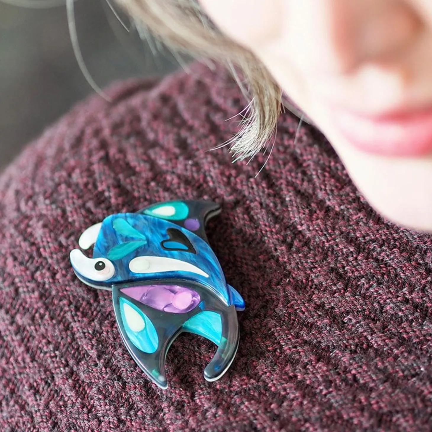 The Mercurial Manta Ray Brooch