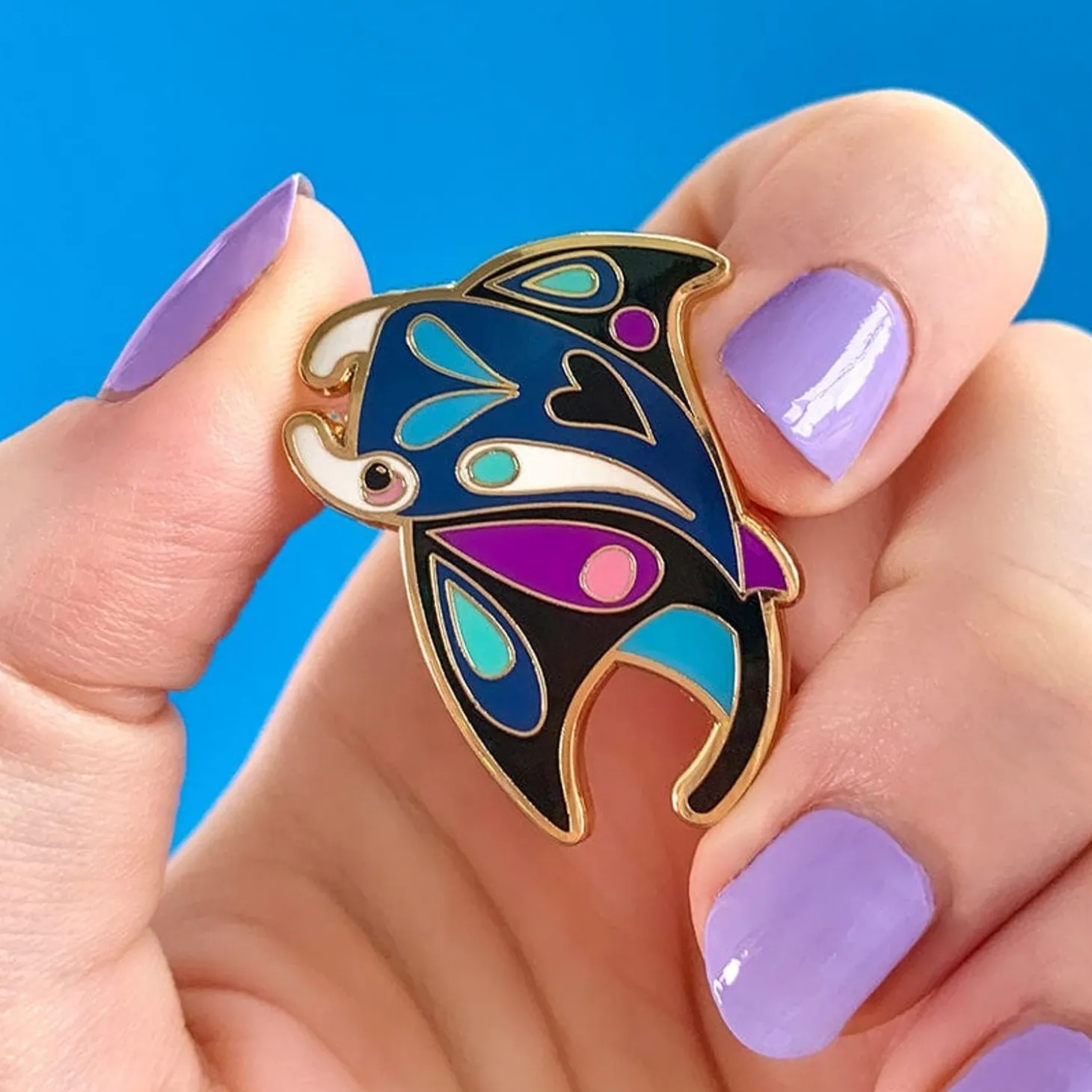 The Mercurial Manta Ray Enamel Pin