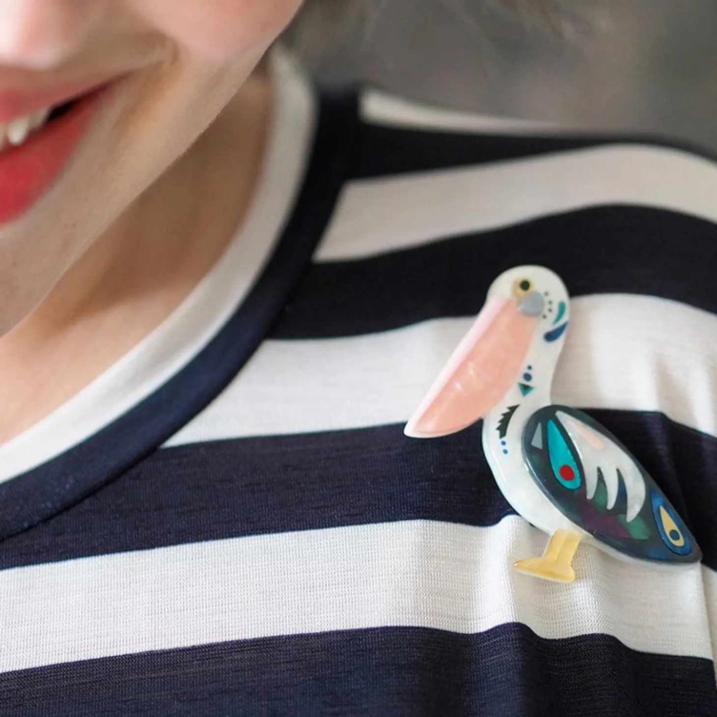 The Perceptive Pelican Brooch