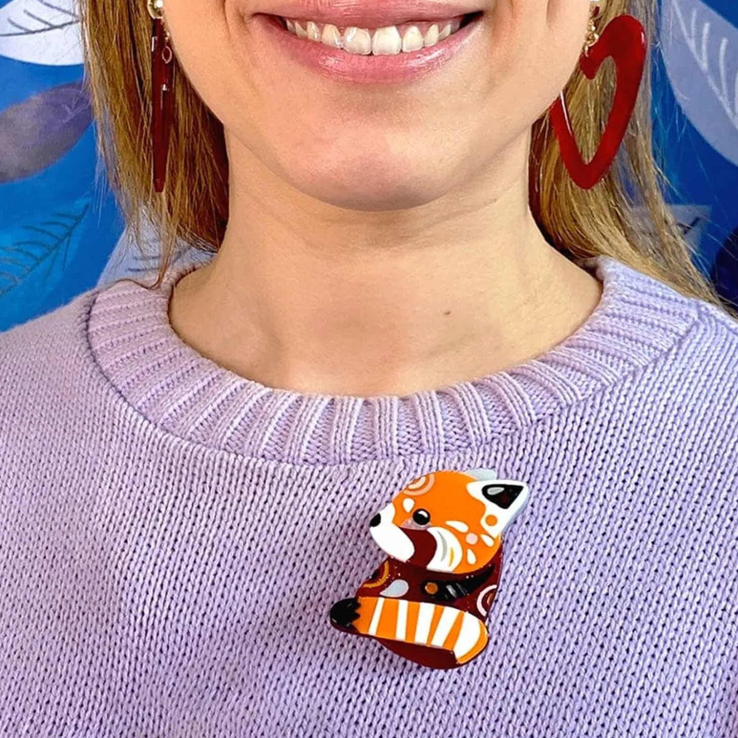 The Rakish Red Panda Brooch