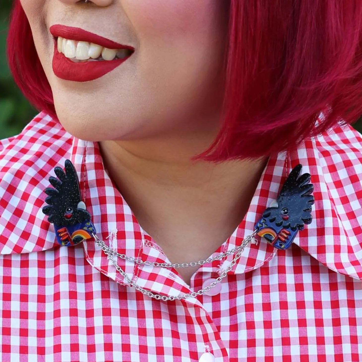 The Rare Red-Tail Cockatoo Cardigan Clips
