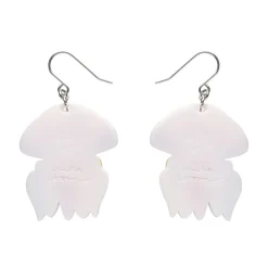 The Whimsical White Spotted Jellyfish Drop Earrings