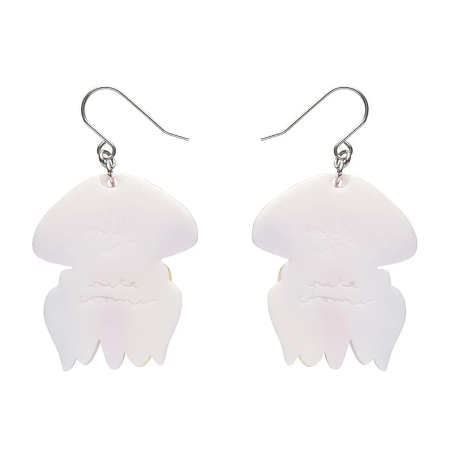 The Whimsical White Spotted Jellyfish Drop Earrings