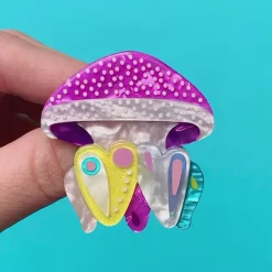 The Whimsical White Spotted Jellyfish Brooch