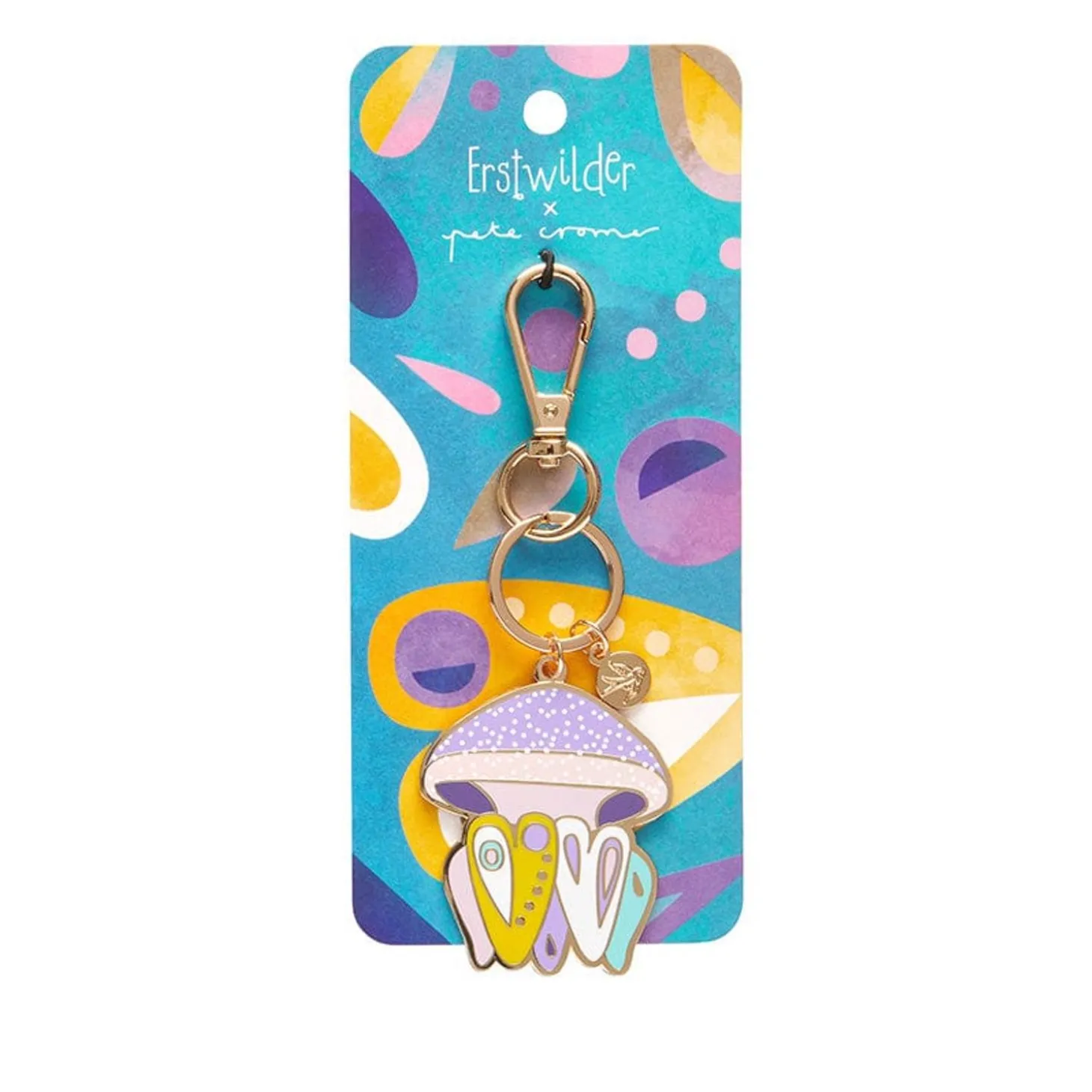 The Whimsical White Spotted Jellyfish Enamel Key Ring