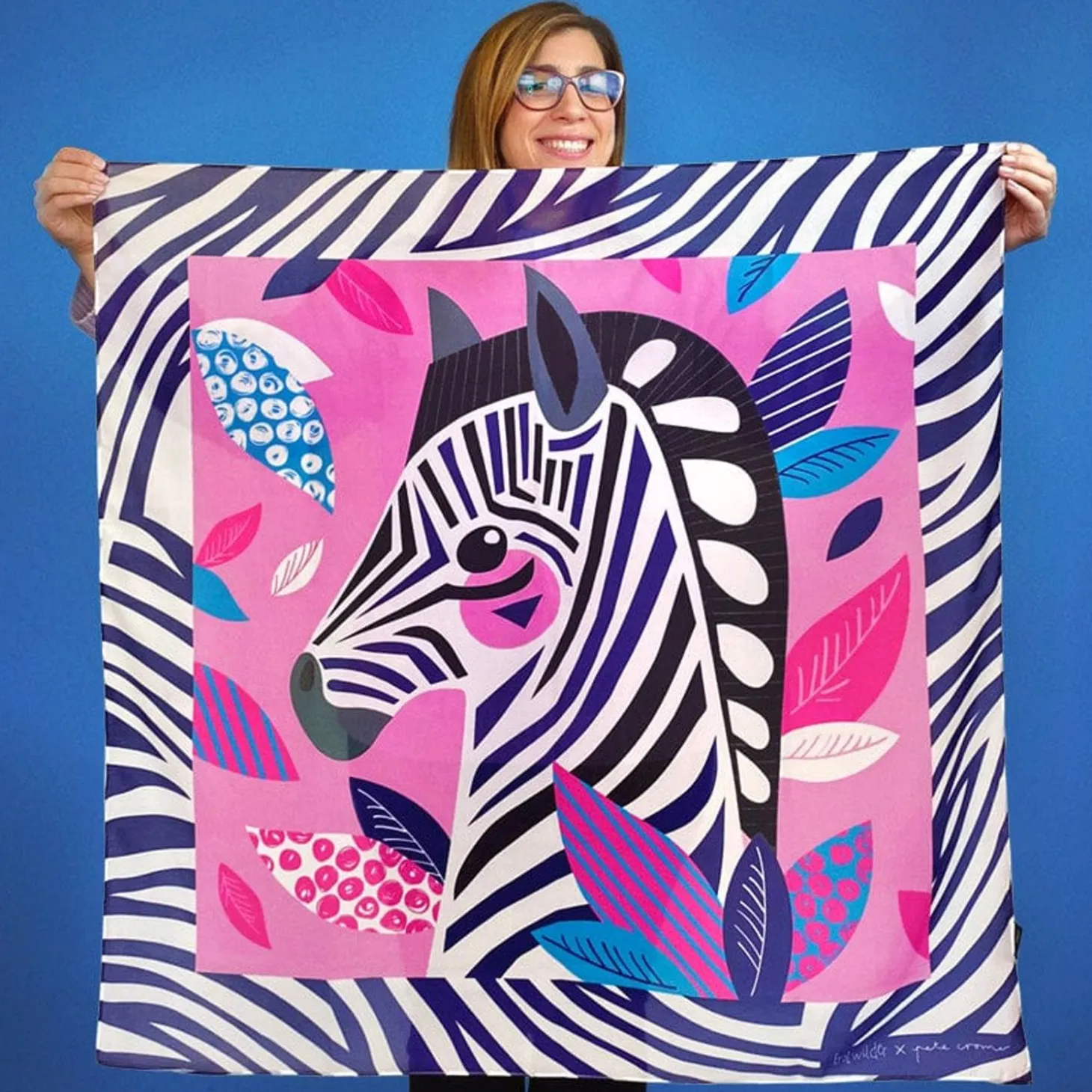 The Zealous Zebra Square Scarf
