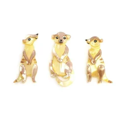 Three'S A Manner Meerkat Brooch Set