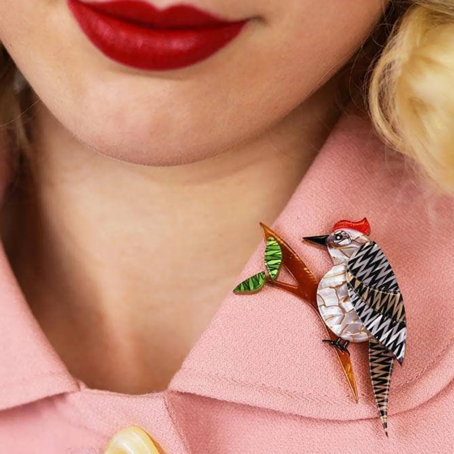 Tori Tree Drummer Bird Brooch
