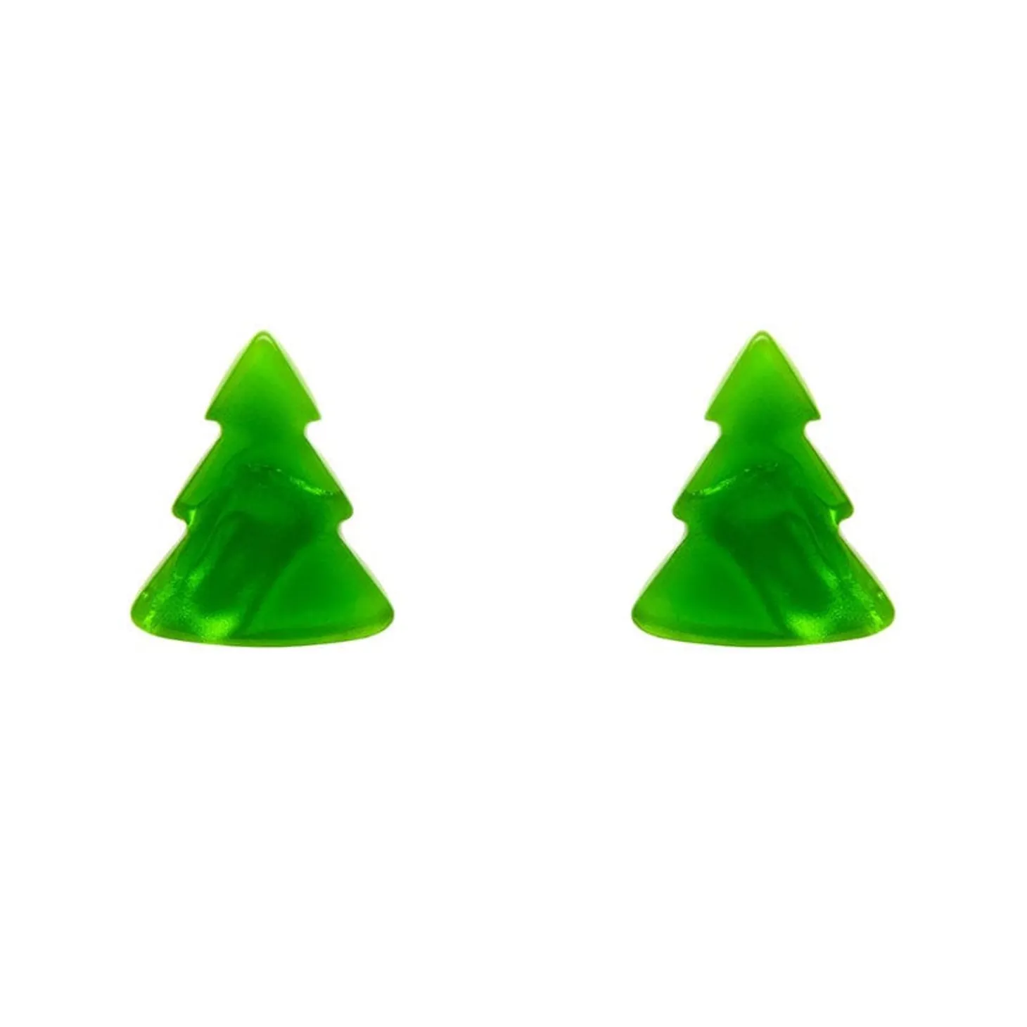 Tree Ripple Stud Earrings - Green