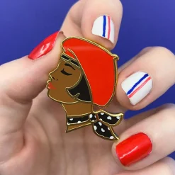 Tres Chic Enamel Pin - Red