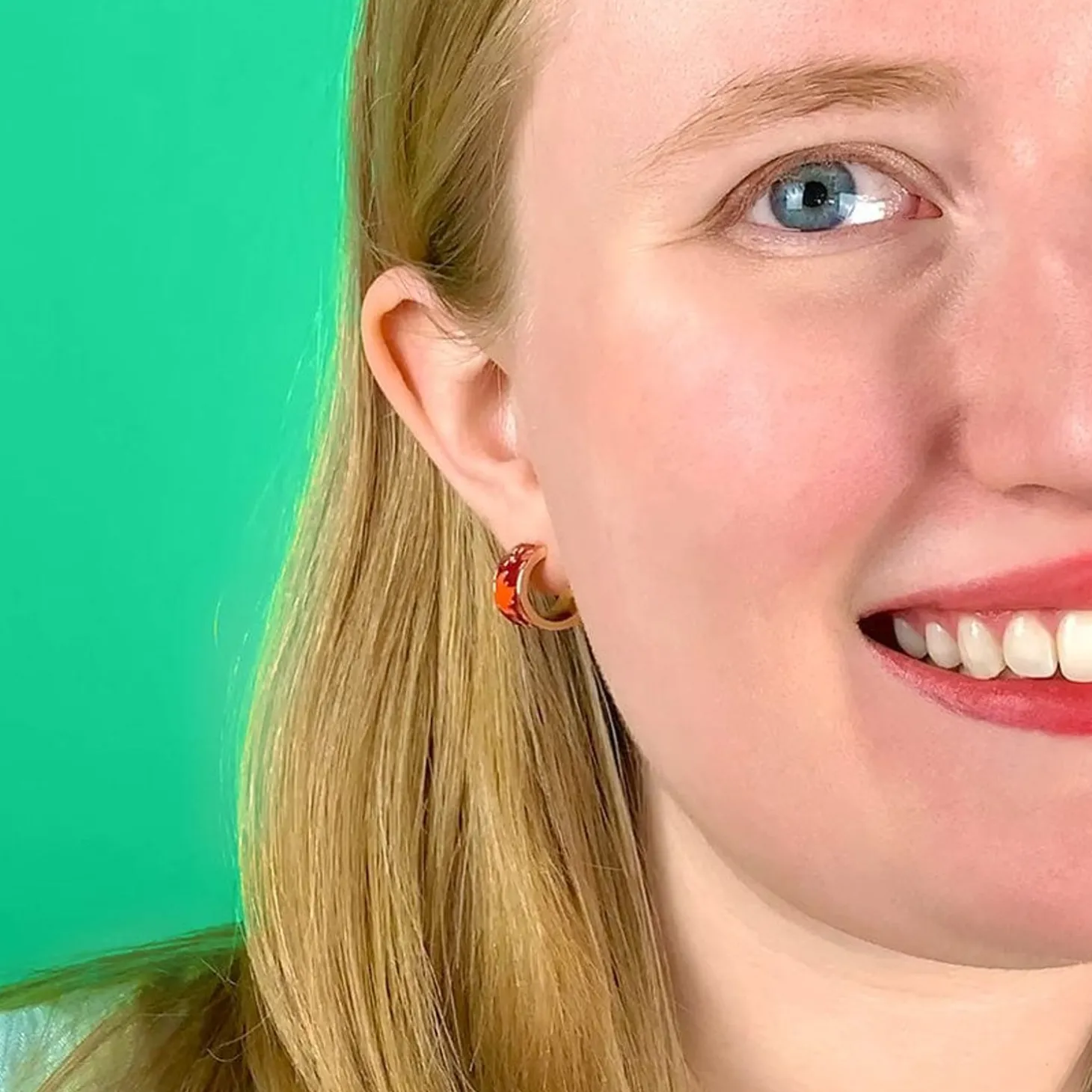 Turn A New Leaf Enamel Huggie Earrings