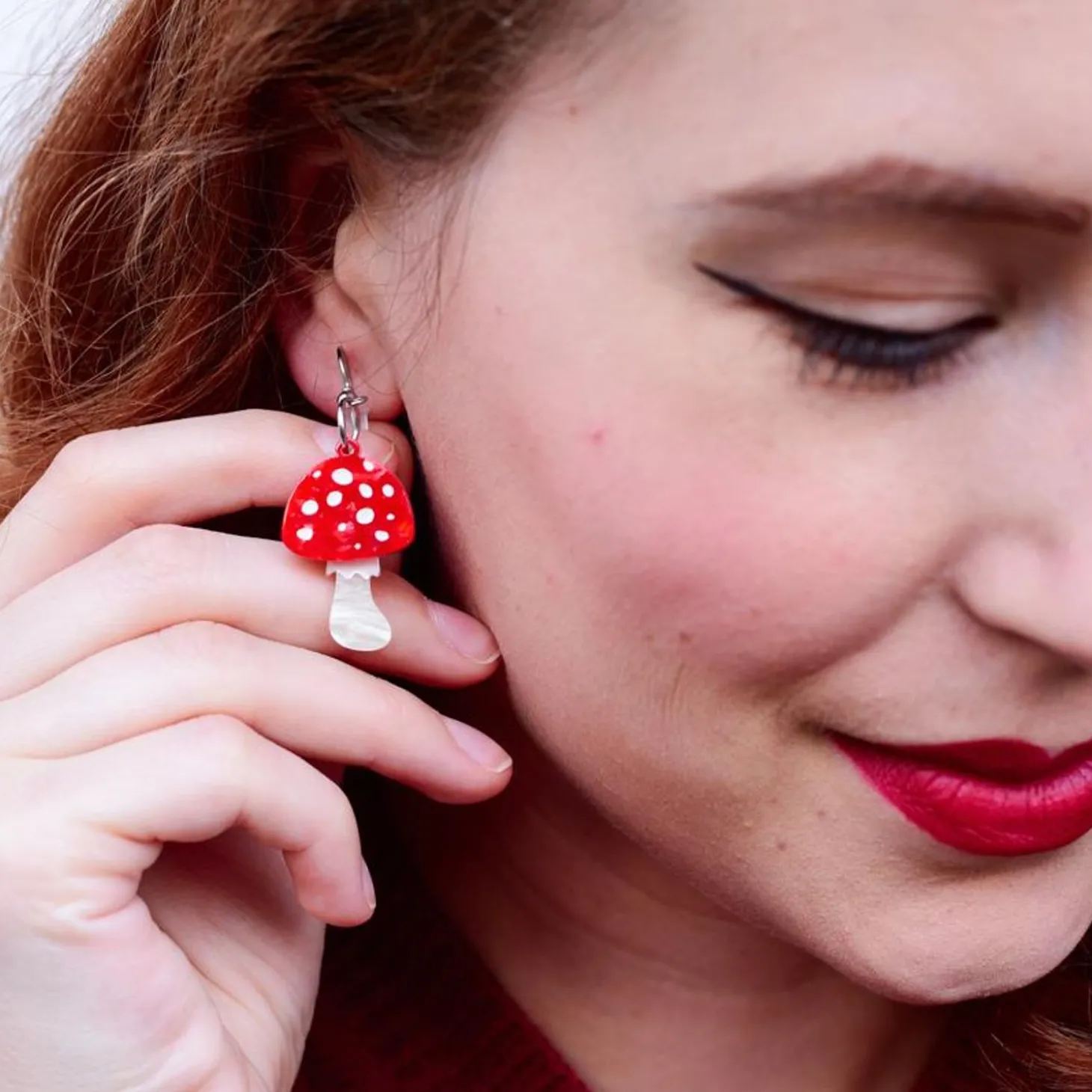 Twinning Toadstools Drop Earrings