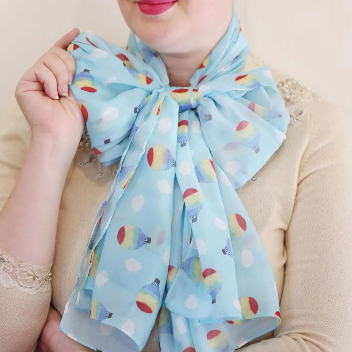 Up In The Clouds Large Neck Scarf