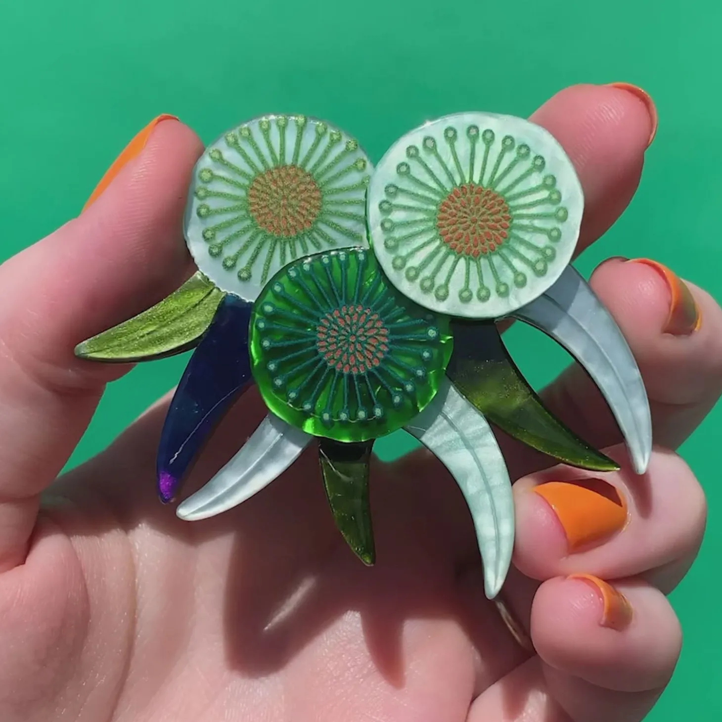 Verdant Green Gum Brooch