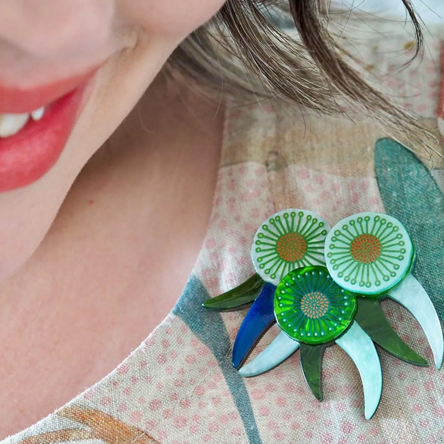 Verdant Green Gum Brooch
