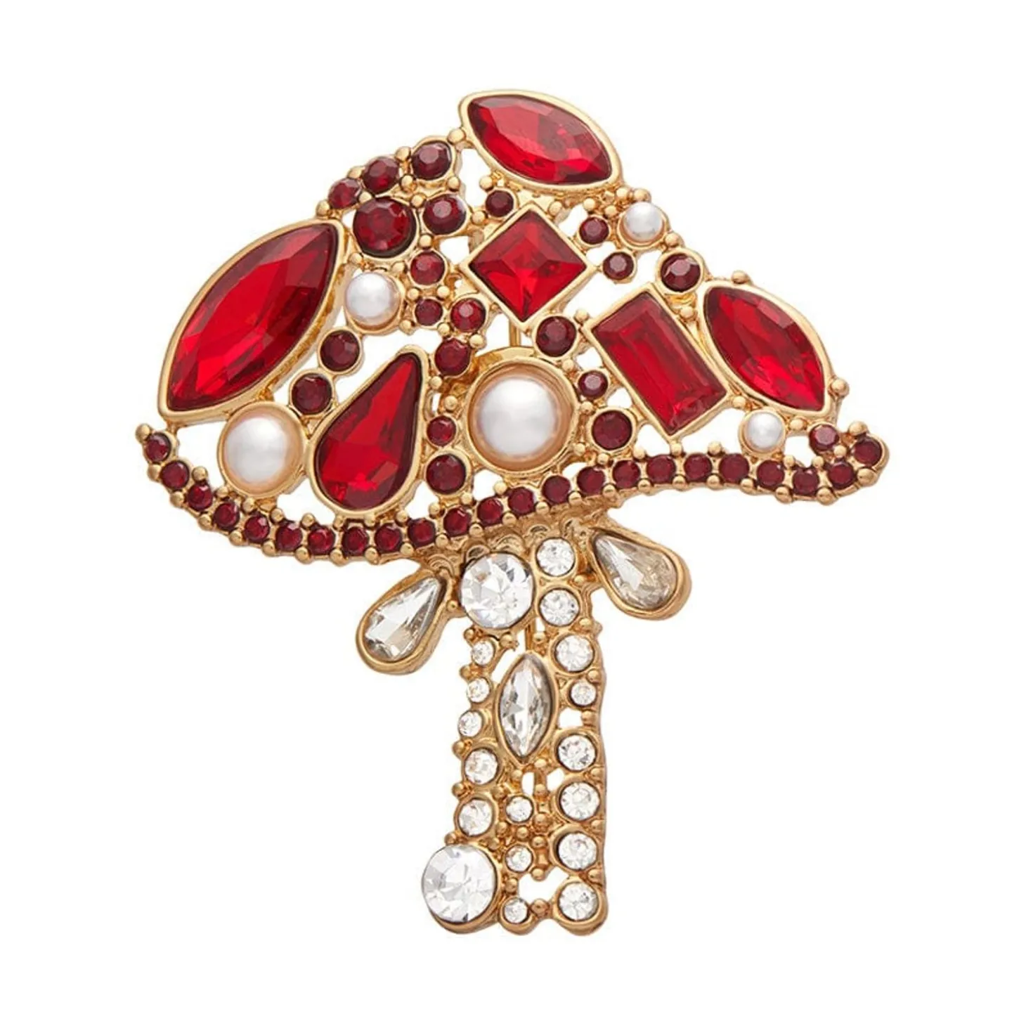 Well Spotted Stone Set Crystal Brooch