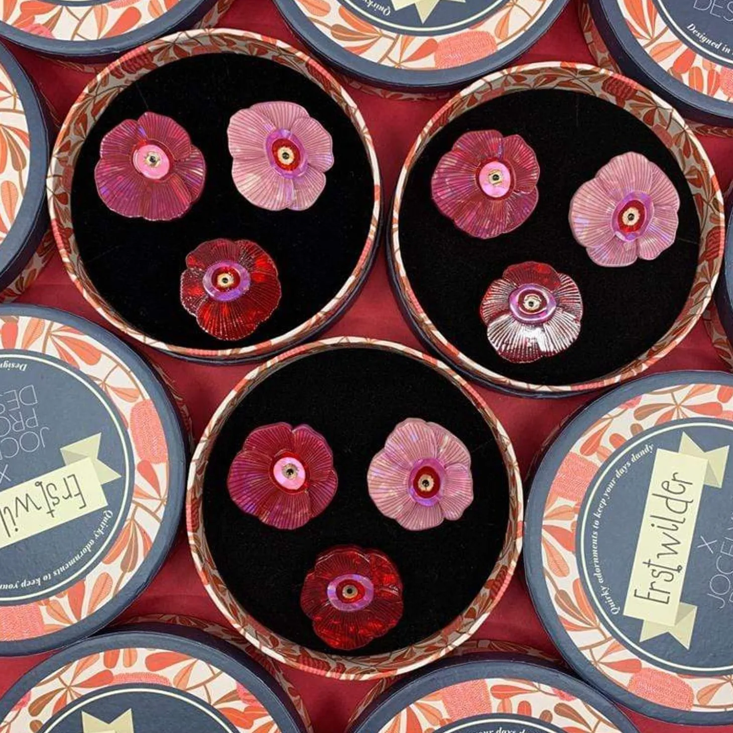 Wild Rose Bouquet Brooch Set