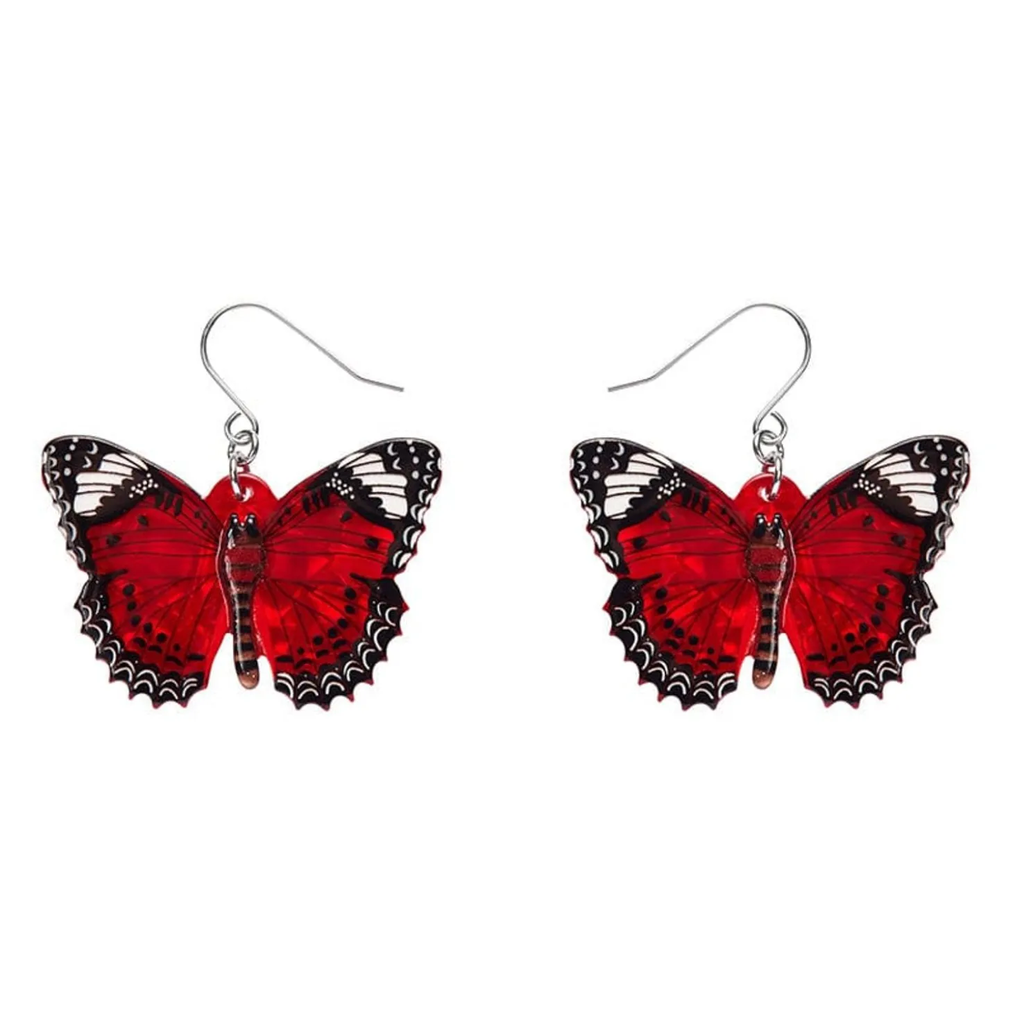 Wings Laced In Red Earrings