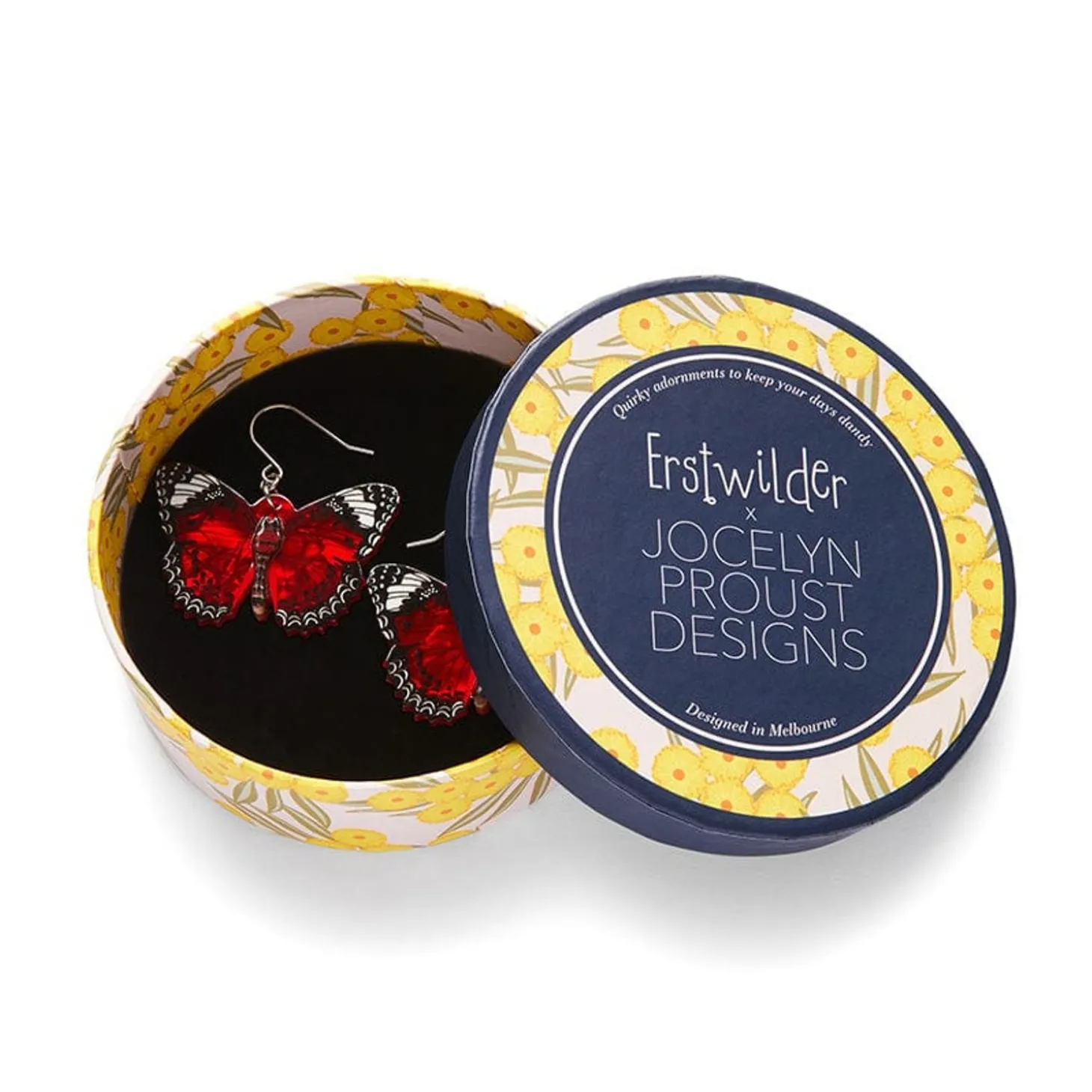 Wings Laced In Red Earrings