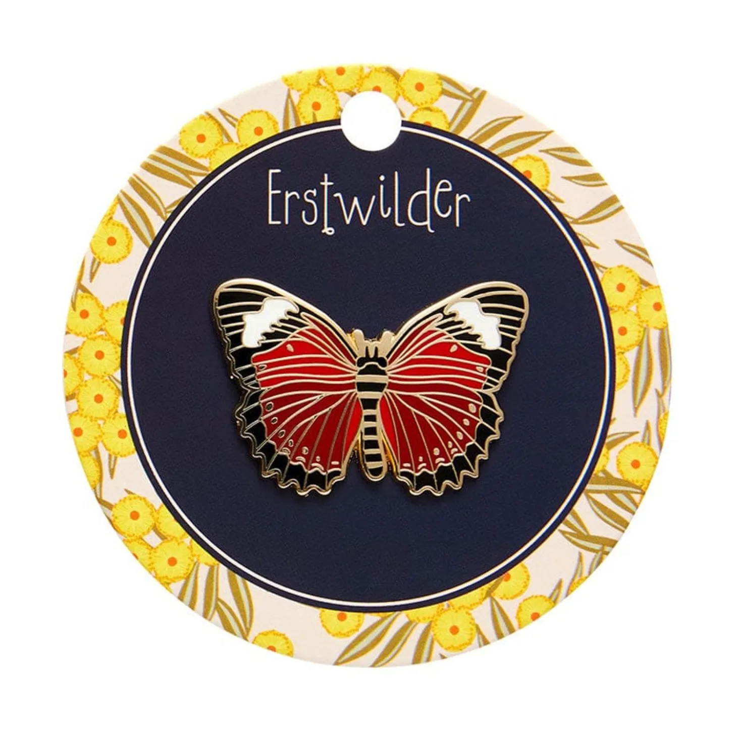 Wings Laced In Red Enamel Pin